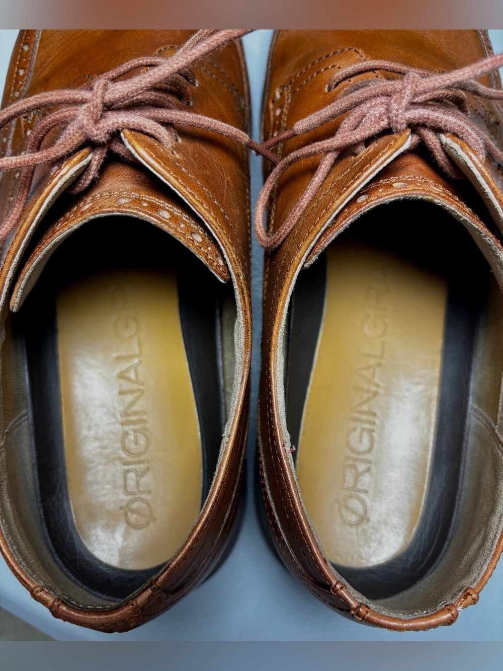 Men's ØriginalGrand Remastered Wingtip Oxfords Woodbury Java Brown 12 - Picture 5 of 7